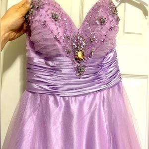 Light purple prom dress.